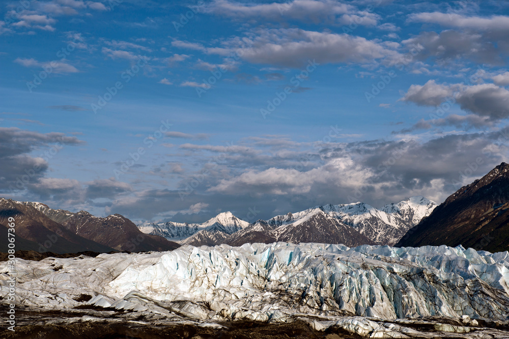 Glacier and Snow Capped Mountains