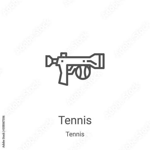 tennis icon vector from tennis collection. Thin line tennis outline icon vector illustration. Linear symbol for use on web and mobile apps, logo, print media