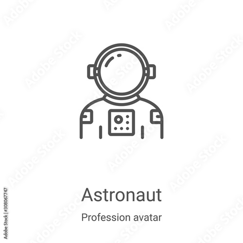 astronaut icon vector from profession avatar collection. Thin line astronaut outline icon vector illustration. Linear symbol for use on web and mobile apps, logo, print media