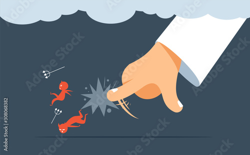 God Hand : god punish the devil with HIS finger