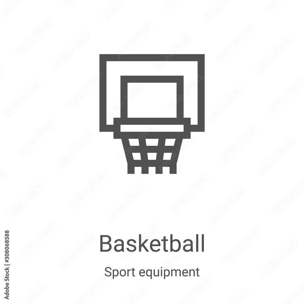 basketball icon vector from sport equipment collection. Thin line basketball  outline icon vector illustration. Linear symbol for use on web and mobile  apps, logo, print media Stock Vector | Adobe Stock