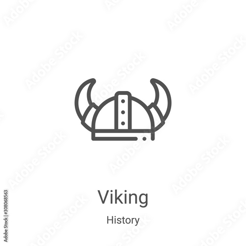 viking icon vector from history collection. Thin line viking outline icon vector illustration. Linear symbol for use on web and mobile apps, logo, print media