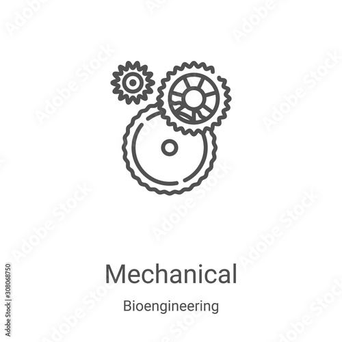 mechanical icon vector from bioengineering collection. Thin line mechanical outline icon vector illustration. Linear symbol for use on web and mobile apps, logo, print media