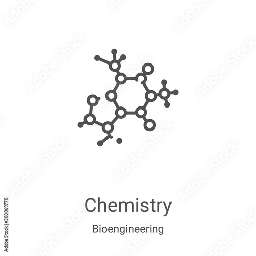 chemistry icon vector from bioengineering collection. Thin line chemistry outline icon vector illustration. Linear symbol for use on web and mobile apps, logo, print media