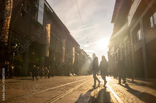 walking in the evening sun