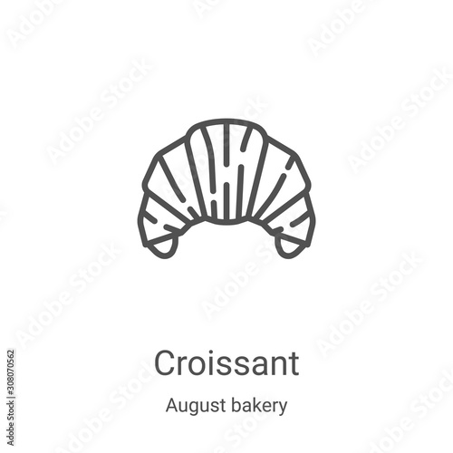 croissant icon vector from august bakery collection. Thin line croissant outline icon vector illustration. Linear symbol for use on web and mobile apps, logo, print media