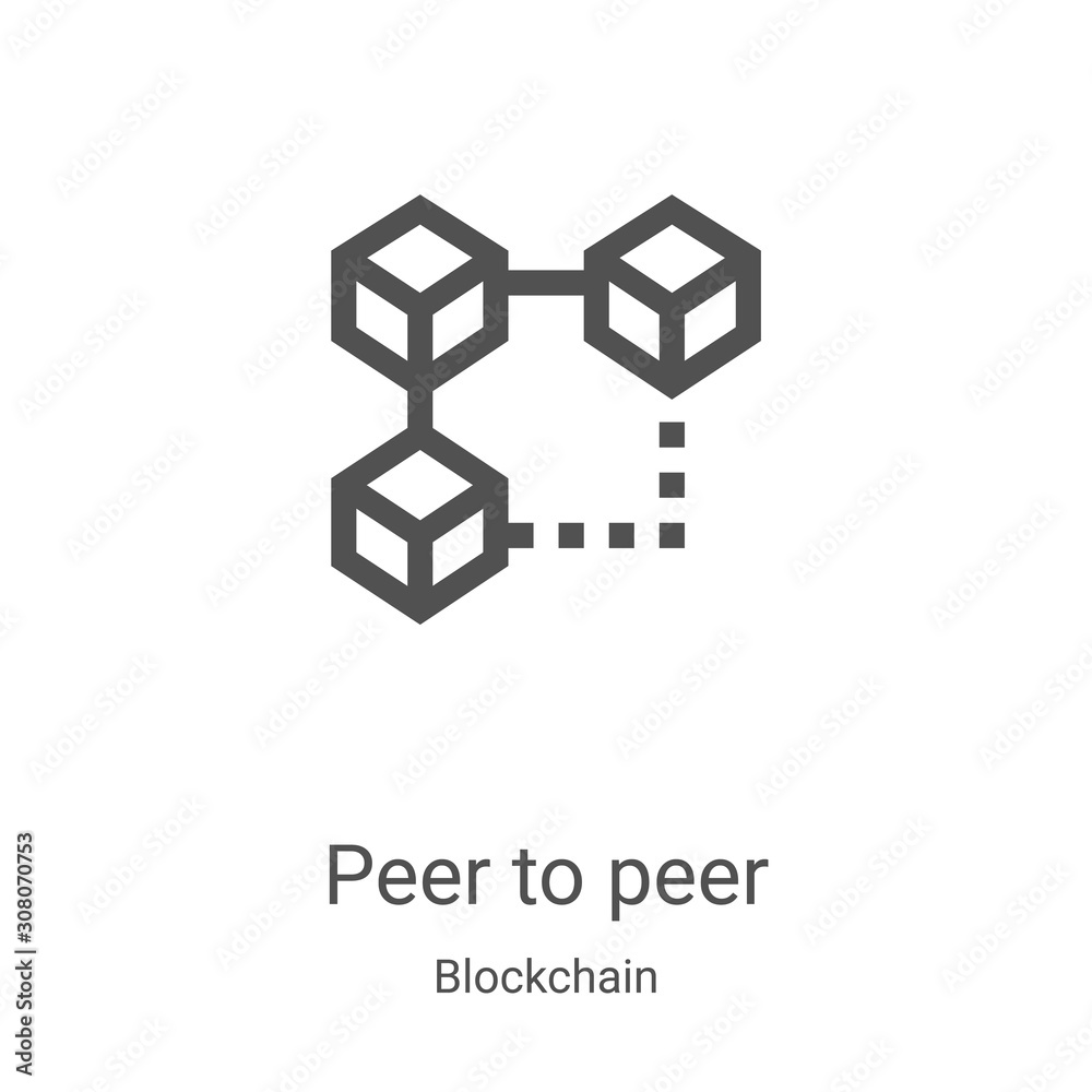 Foto peer to peer icon vector from blockchain collection