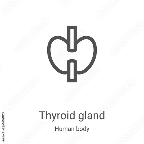 thyroid gland icon vector from human body collection. Thin line thyroid gland outline icon vector illustration. Linear symbol for use on web and mobile apps, logo, print media