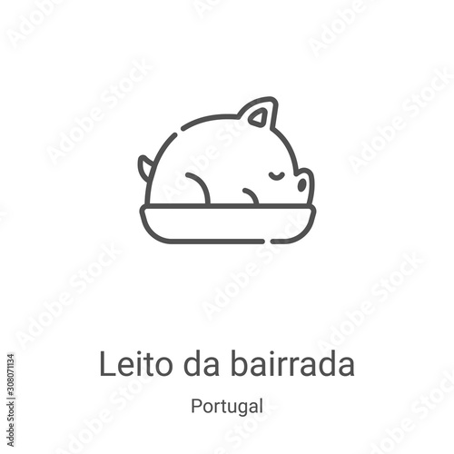 leito da bairrada icon vector from portugal collection. Thin line leito da bairrada outline icon vector illustration. Linear symbol for use on web and mobile apps, logo, print media