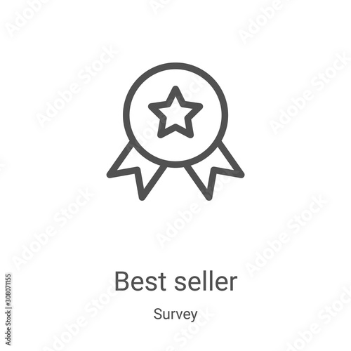 best seller icon vector from survey collection. Thin line best seller outline icon vector illustration. Linear symbol for use on web and mobile apps, logo, print media