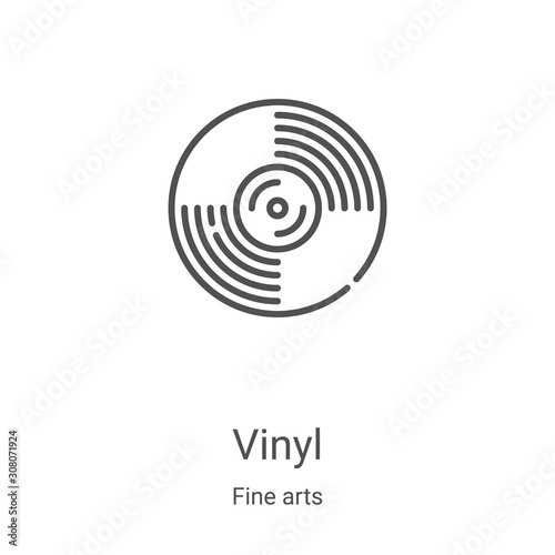 vinyl icon vector from fine arts collection. Thin line vinyl outline icon vector illustration. Linear symbol for use on web and mobile apps, logo, print media