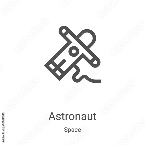 astronaut icon vector from space collection. Thin line astronaut outline icon vector illustration. Linear symbol for use on web and mobile apps, logo, print media