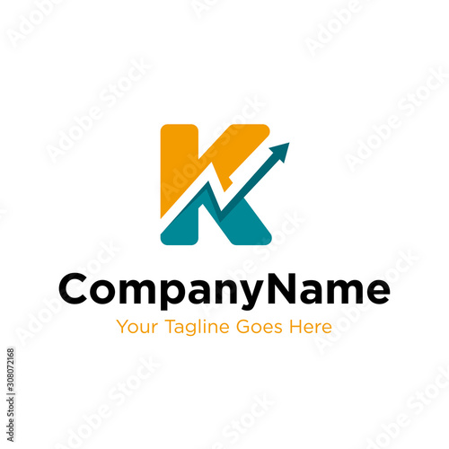 Free Download letter K trade marketing logo design vector. initial K and chart diagram graphic concept. company, corporate, business, finance symbol icon - GFXLoad