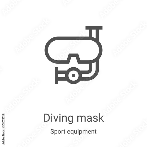 diving mask icon vector from sport equipment collection. Thin line diving mask outline icon vector illustration. Linear symbol for use on web and mobile apps, logo, print media