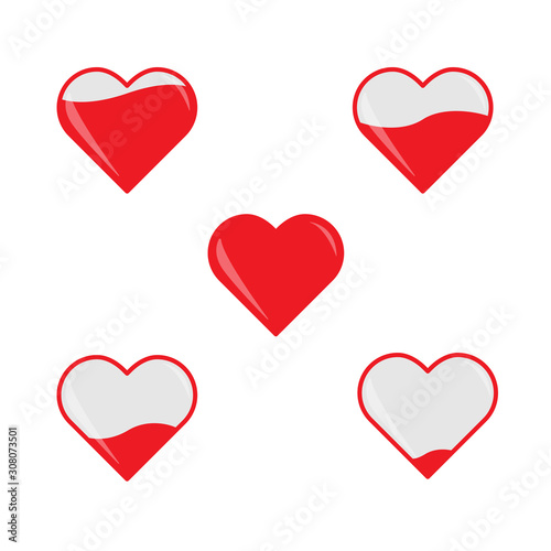Level love in heart concepts element infographic for Valentine's day 