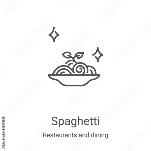 spaghetti icon vector from restaurants and dining collection. Thin line spaghetti outline icon vector illustration. Linear symbol for use on web and mobile apps, logo, print media