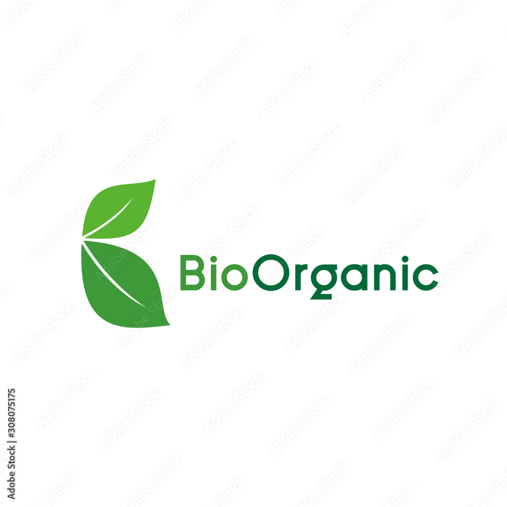 Fototapeta premium simple initial B concept of nature leaf logo. letter B leaf symbol icon