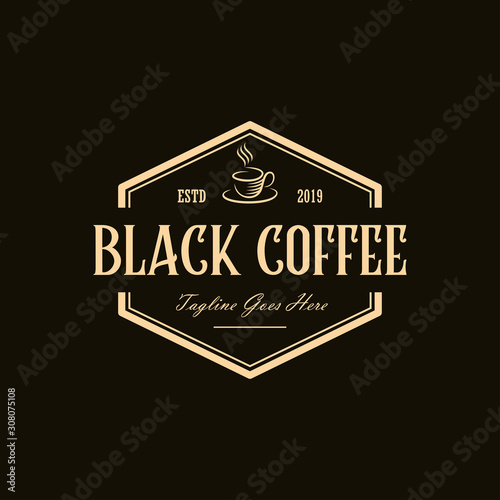 coffee vintage logo design illustration. mug/cup of coffee icon. coffee shop/store logo