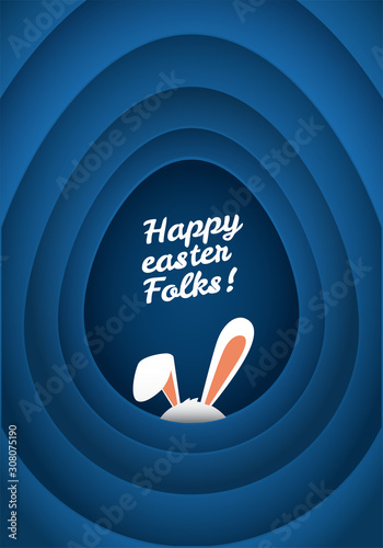 hidden rabbit on the hole shaped like an egg