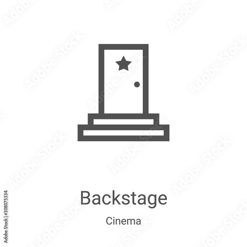 backstage icon vector from cinema collection. Thin line backstage outline icon vector illustration. Linear symbol for use on web and mobile apps, logo, print media