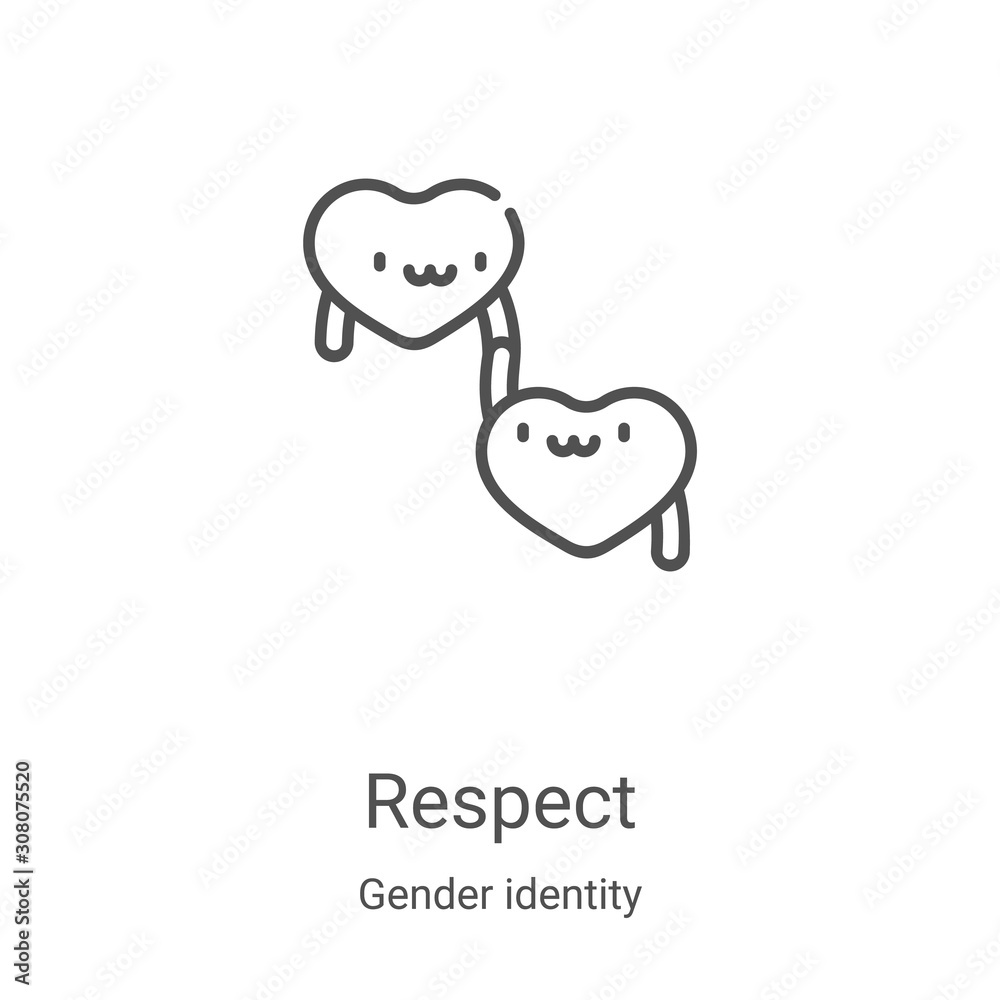 respect icon vector from gender identity collection. Thin line respect ...