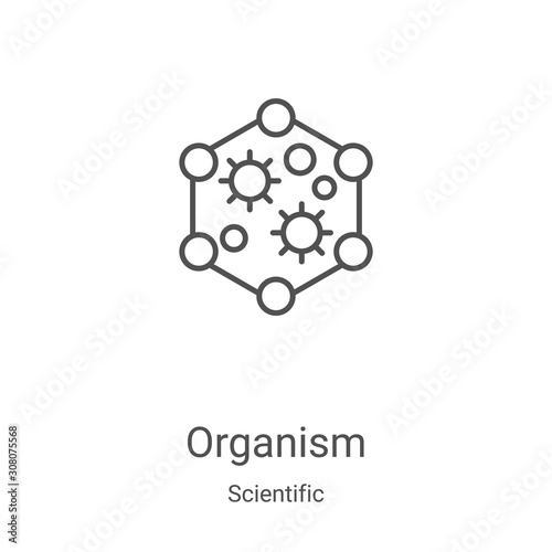 organism icon vector from scientific collection. Thin line organism outline icon vector illustration. Linear symbol for use on web and mobile apps, logo, print media. Coronavirus, COVID-19 icon. photo