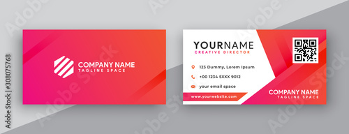 modern business card design . double sided business card design template . pink and orange business card inspiration