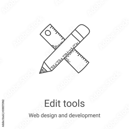 edit tools icon vector from web design and development collection. Thin line edit tools outline icon vector illustration. Linear symbol for use on web and mobile apps, logo, print media