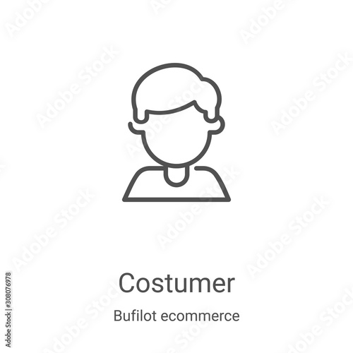 costumer icon vector from bufilot ecommerce collection. Thin line costumer outline icon vector illustration. Linear symbol for use on web and mobile apps, logo, print media
