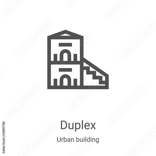 duplex icon vector from urban building collection. Thin line duplex outline icon vector illustration. Linear symbol for use on web and mobile apps, logo, print media