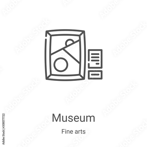 museum icon vector from fine arts collection. Thin line museum outline icon vector illustration. Linear symbol for use on web and mobile apps, logo, print media
