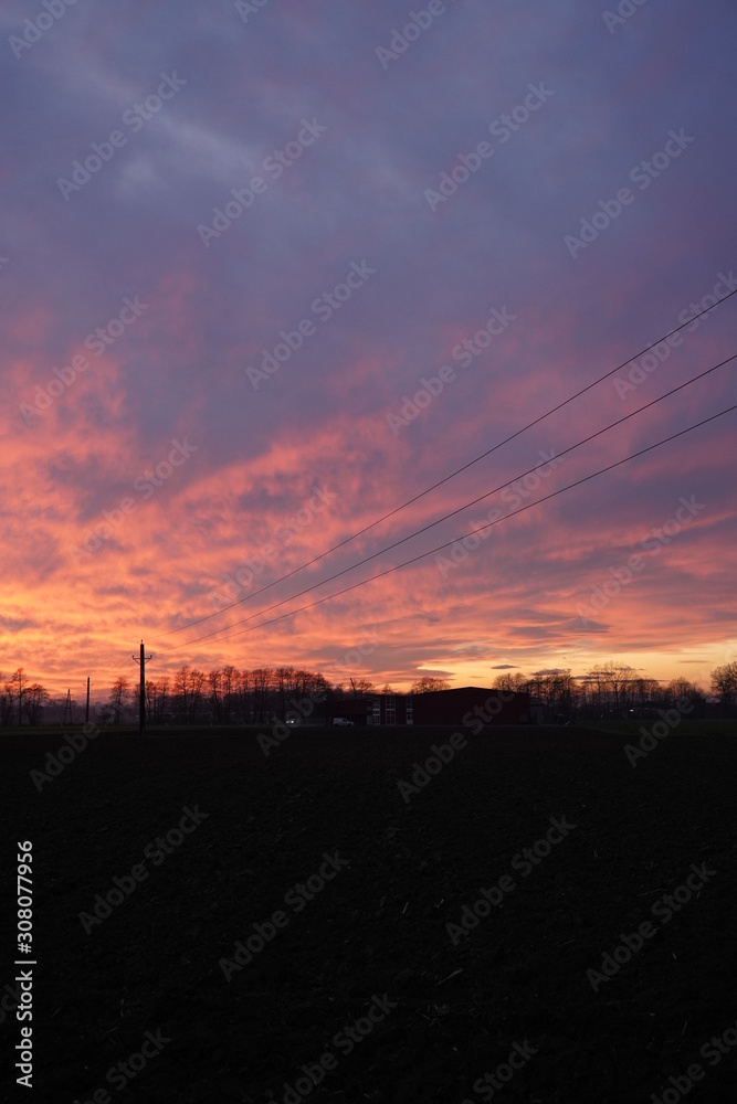 Austrian landscape sunset