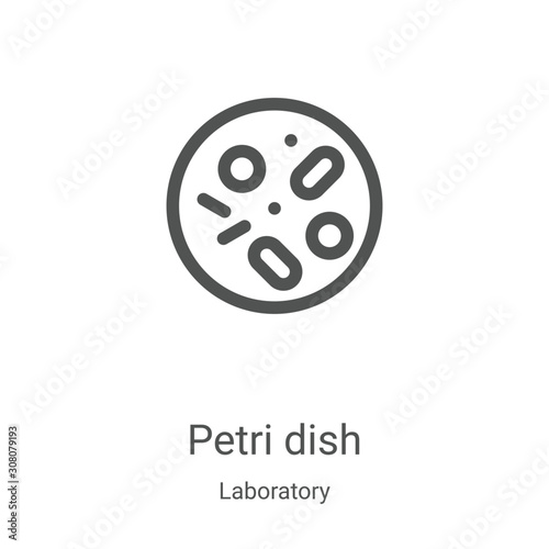 petri dish icon vector from laboratory collection. Thin line petri dish outline icon vector illustration. Linear symbol for use on web and mobile apps, logo, print media
