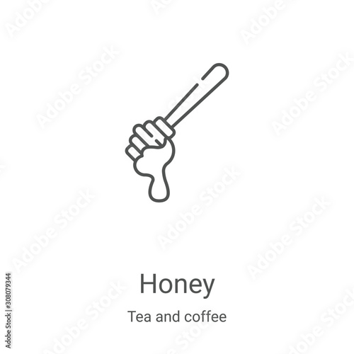 honey icon vector from tea and coffee collection. Thin line honey outline icon vector illustration. Linear symbol for use on web and mobile apps, logo, print media