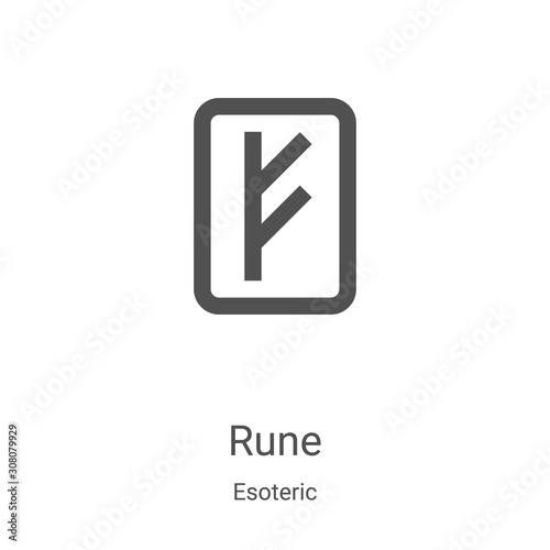 rune icon vector from esoteric collection. Thin line rune outline icon vector illustration. Linear symbol for use on web and mobile apps, logo, print media