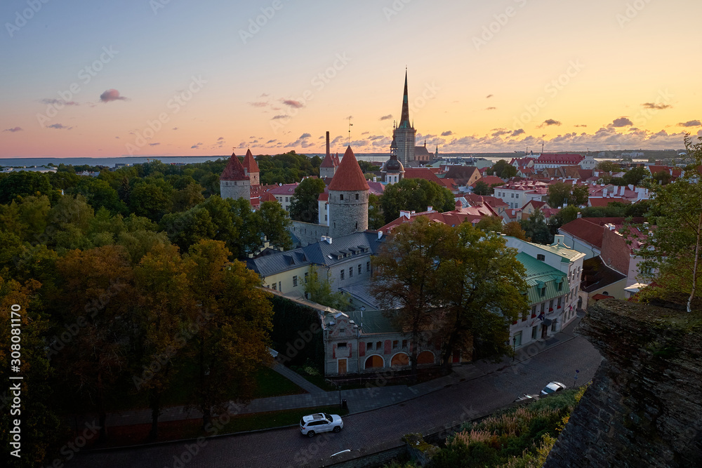 Obraz premium The Aerial View of Tallinn Old Town, Estonia