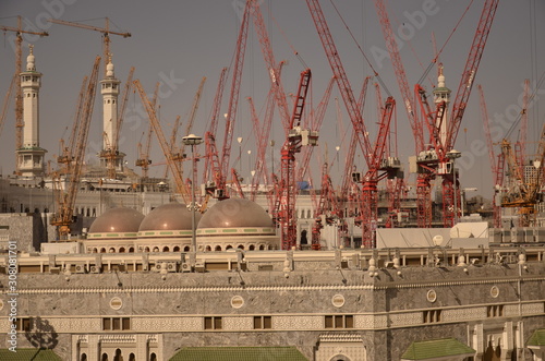 View of Masjidil Haram on Construction 2015, Saudi Arabia photo