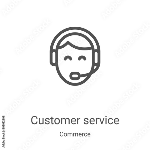 customer service icon vector from commerce collection. Thin line customer service outline icon vector illustration. Linear symbol for use on web and mobile apps, logo, print media