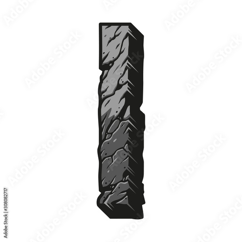 Gray letter I desert design concept
