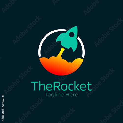 rocket logo design vector template. innovation icon. science icon. discovery icon.