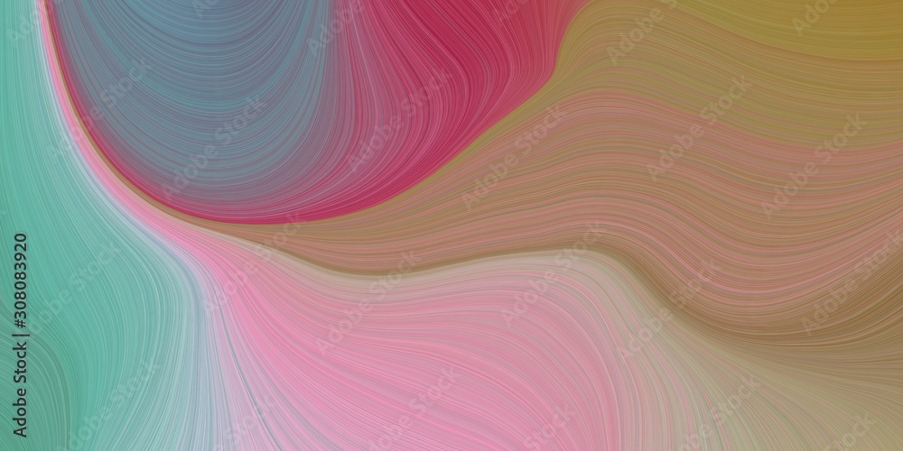 Fototapeta premium smooth swirl waves background design with rosy brown, cadet blue and silver color