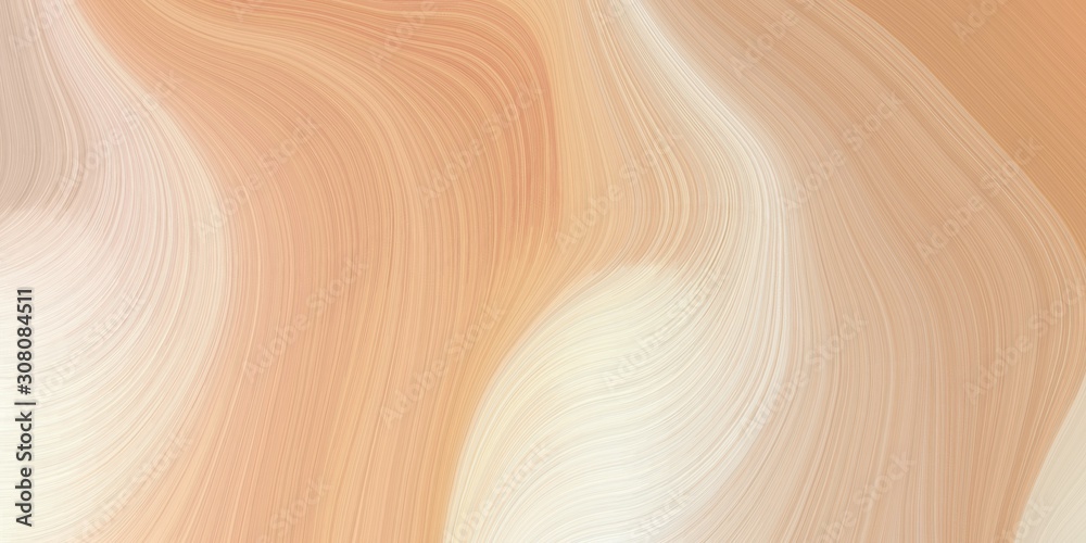 modern soft curvy waves background illustration with burly wood, antique white and wheat color