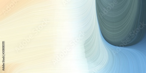 modern curvy waves background illustration with teal blue, beige and sky blue color