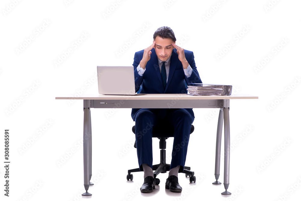 Employee working isolated on white background Employee working isolated on white background