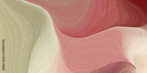 abstract waves design with rosy brown, dark moderate pink and wheat color