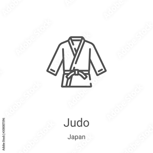 judo icon vector from japan collection. Thin line judo outline icon vector illustration. Linear symbol for use on web and mobile apps, logo, print media