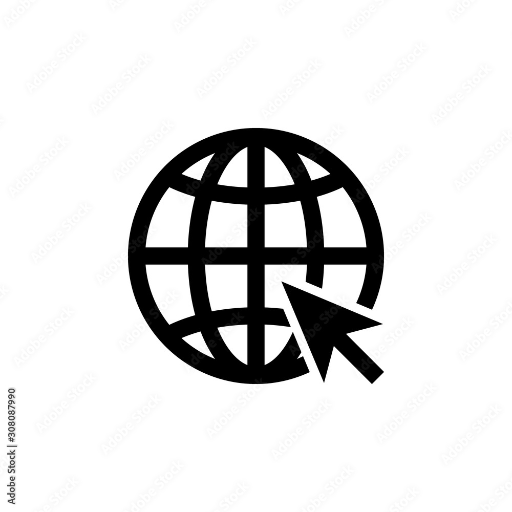 Web icon. Website vector icon. Internet world vector on white background