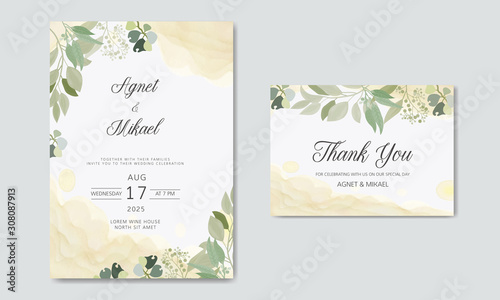 beautiful and elegant floral wedding invitation