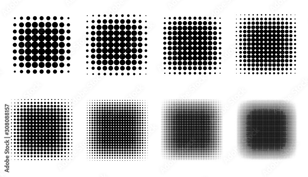 Halftone Set Placed on a white background Can expand, vector.