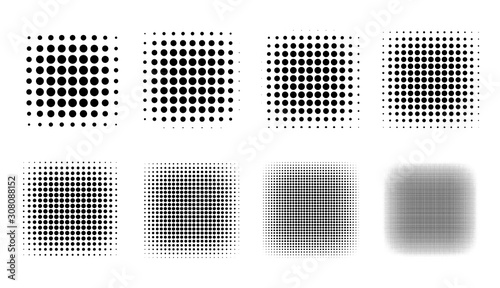 Halftone Set Placed on a white background Can expand, vector.
